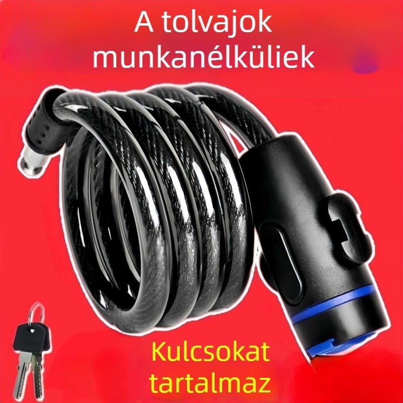 Láncos zár lopás elleni védelemmel kerékpárhoz és elektromos motorkerékpárhoz
