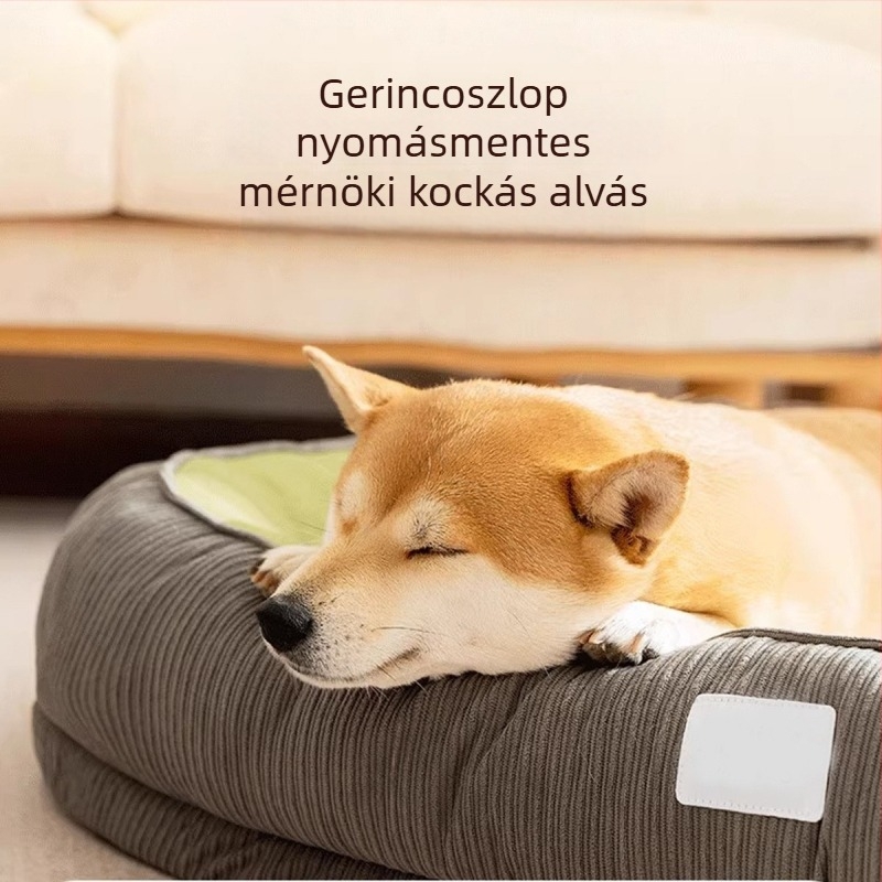 Négy évszakos kutyaágy levehető, mosható párnával