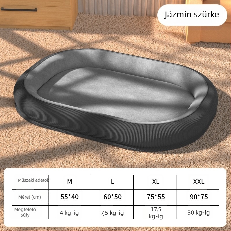 Négy évszakos kutyaágy levehető, mosható párnával
