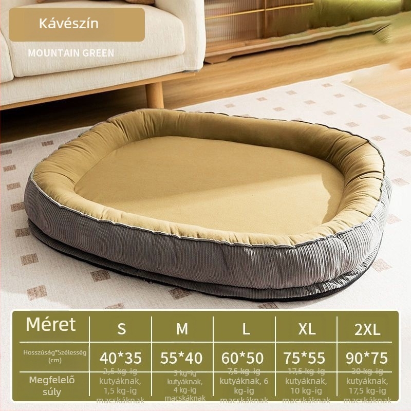 Négy évszakos kutyaágy levehető, mosható párnával