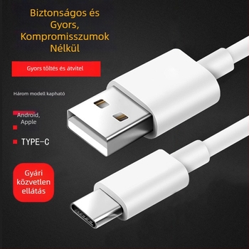 GARLONG 3-in-1 töltőkábel USB-C, Lightning és Micro-USB, gyors töltés, 1–2 m, fehér