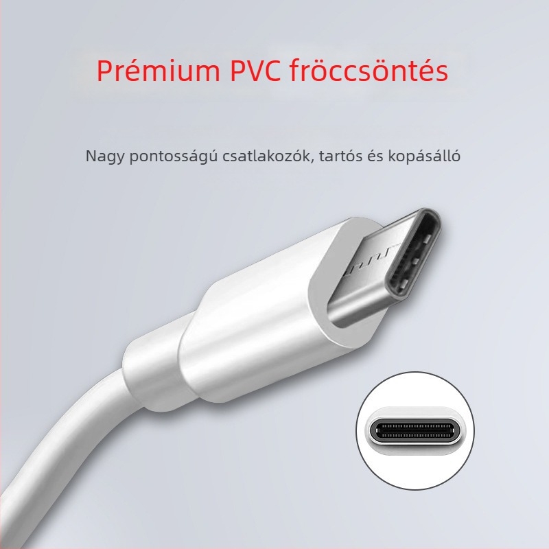 GARLONG 3-in-1 töltőkábel USB-C, Lightning és Micro-USB, gyors töltés, 1–2 m, fehér