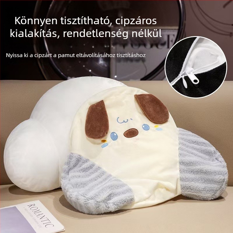 Irodai szék deréktámasz párna, plüss hátpárna, hímzett aranyos állatokkal, PP pamut töltet