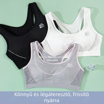 Lányoknak szóló sportmelltartó vezeték nélküli, légáteresztő, vest-stílusú, fix kosarakkal