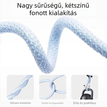 66W 3 az 1-ben kötött töltőkábel Lightning, USB-C és Micro USB csatlakozókkal