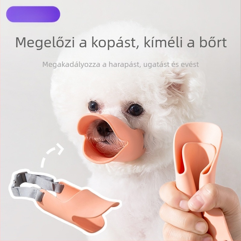 Szilikonból készült kutya-maszk, állítható kacsaorr formával, a ugatás és harapás megelőzésére