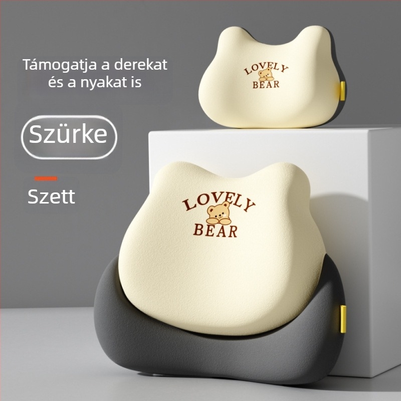Női vezetőknek szánt autó deréktámasz, ülés hátoldali párna, fejtámla