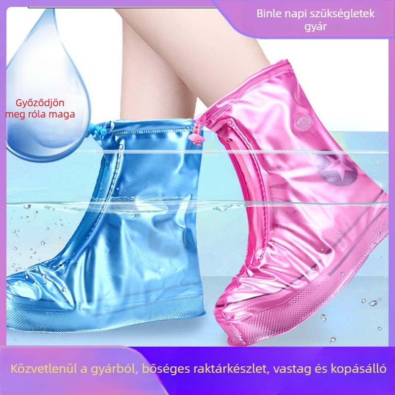 Egyszer használatos átlátszó cipővédők, vízálló, vastagodott, kopásálló, kültéri használatra, csúszásmentes, magas szárú, férfiak és nők számára