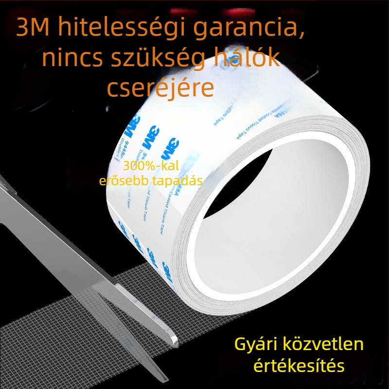 Öntapadós javítófoltok a szúnyogháló lyukak javítására; háló javítási tekercs