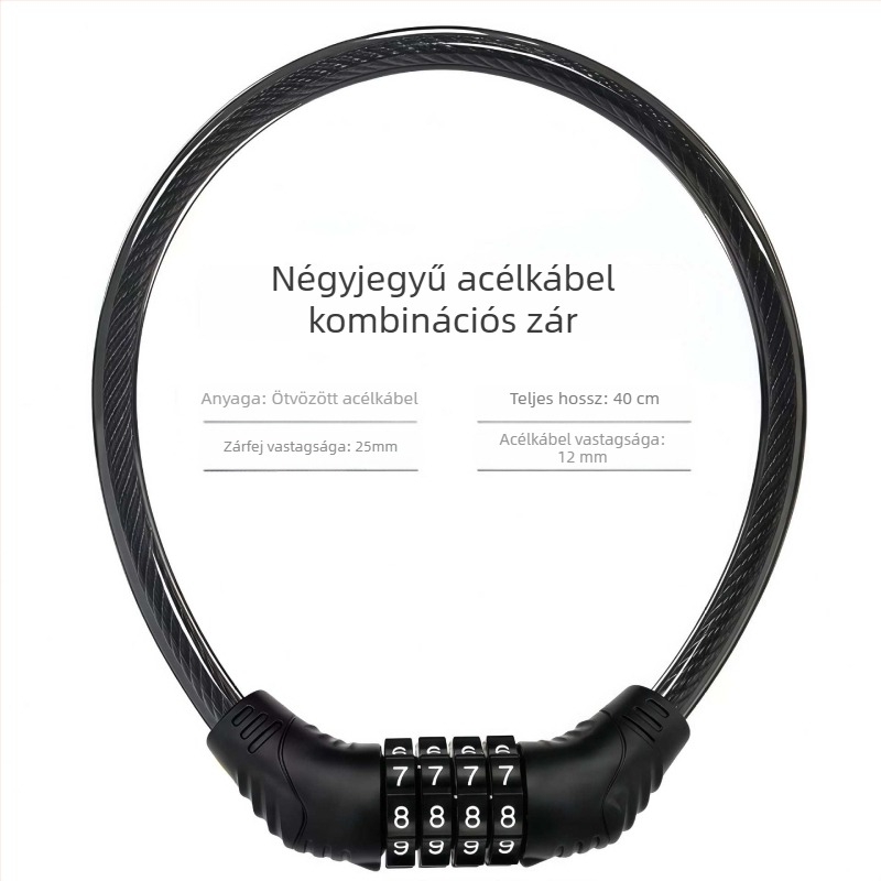 Anti‑tolvaj jelszavas kerékpárzár hegymászó kerékpárokhoz, hordozható láncos zár elektromos kerékpárokhoz és motorkerékpárokhoz