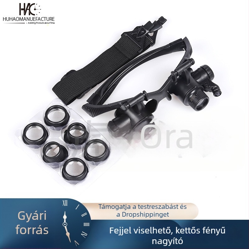 9892GJ Órajavító eszköz cserélhető lencsékkel és LED‑es világítású nagyítóval