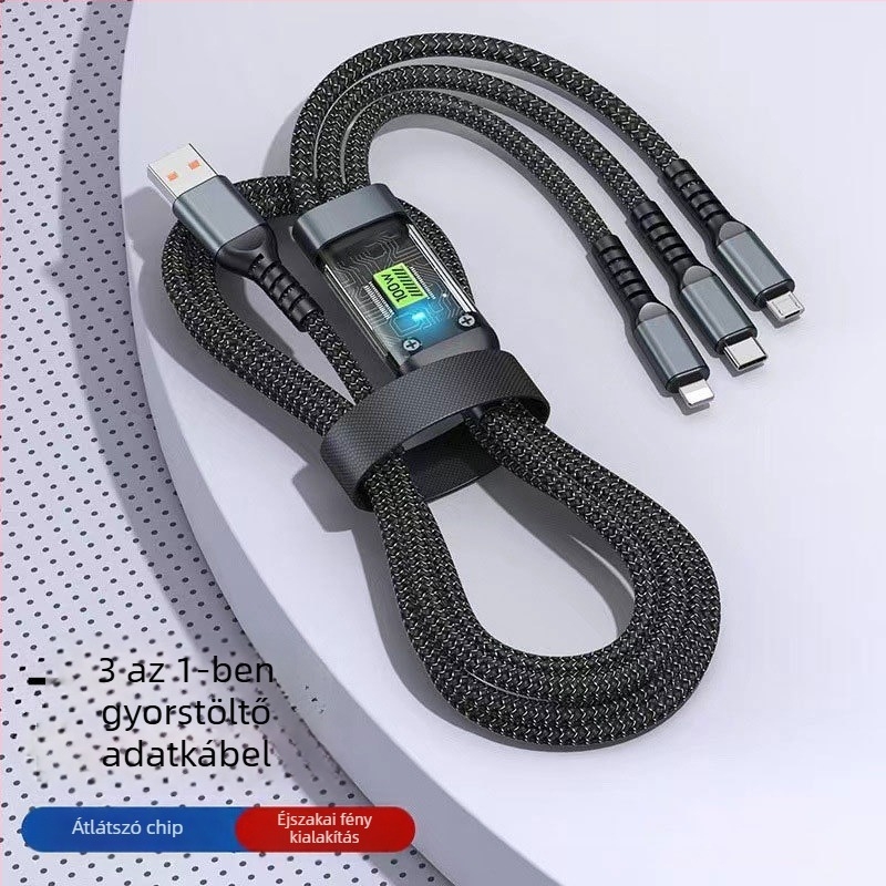 Sanjies USB-C adatkábel Apple, Huawei és Xiaomi számára, gyors töltés, autós töltő, 1-3 osztás Type-C Android-kábel, 3 az 1-ben