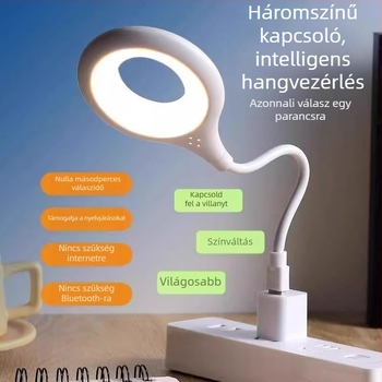 AI-vezérlésű asztali lámpa USB-s tápegyséssel, szenzoros éjszakai fény, beépített éjjeli lámpa