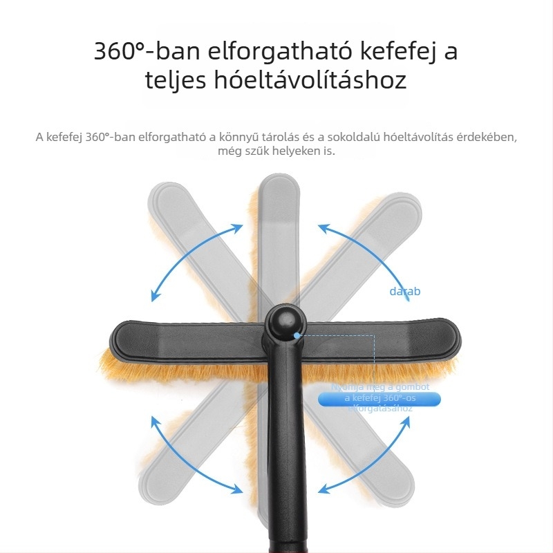 Autóhoz való hóeltávolító eszköz: hólapát, hóseprű, szélvédő felolvasztó és jégkaparó a téli tisztításhoz.