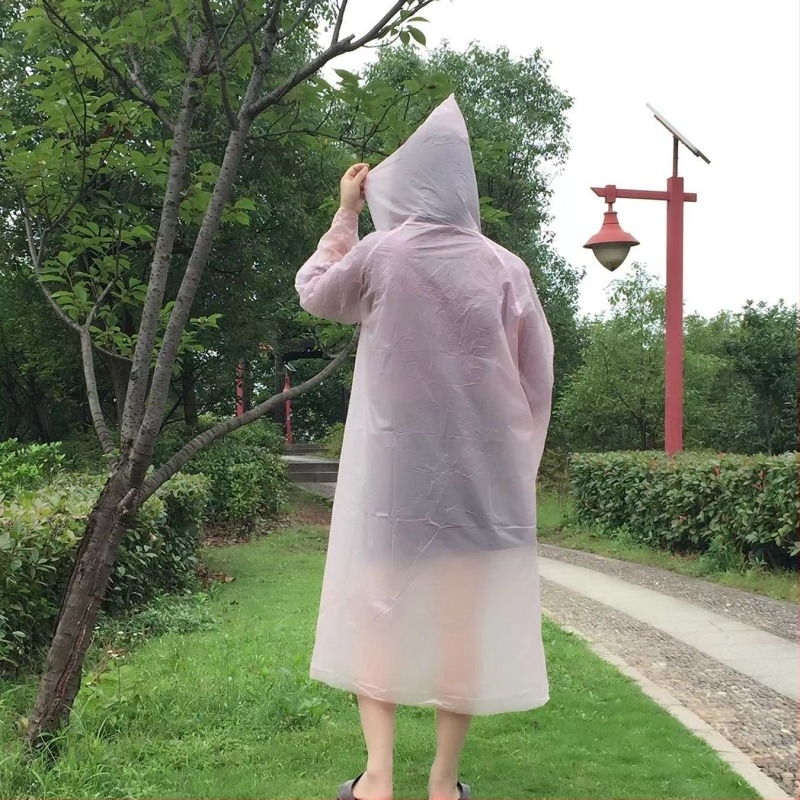 Egyszer használatos, vastagabb felnőtt esőponcho kapucnival, túrázáshoz, utazáshoz és raftinghoz