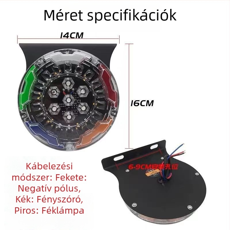24V-os LED hátsó lámpa nagy teherautókhoz és félpótkocsikhoz – vízálló, nagy fényerő, színes villanó fények, figyelmeztetés ütközésre, hátsó ködfény