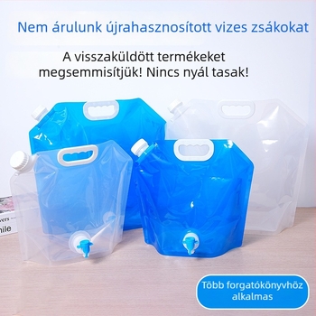 Kempingezéshez hordozható összecsukható víz tároló, nagy kapacitású, logóval testreszabható