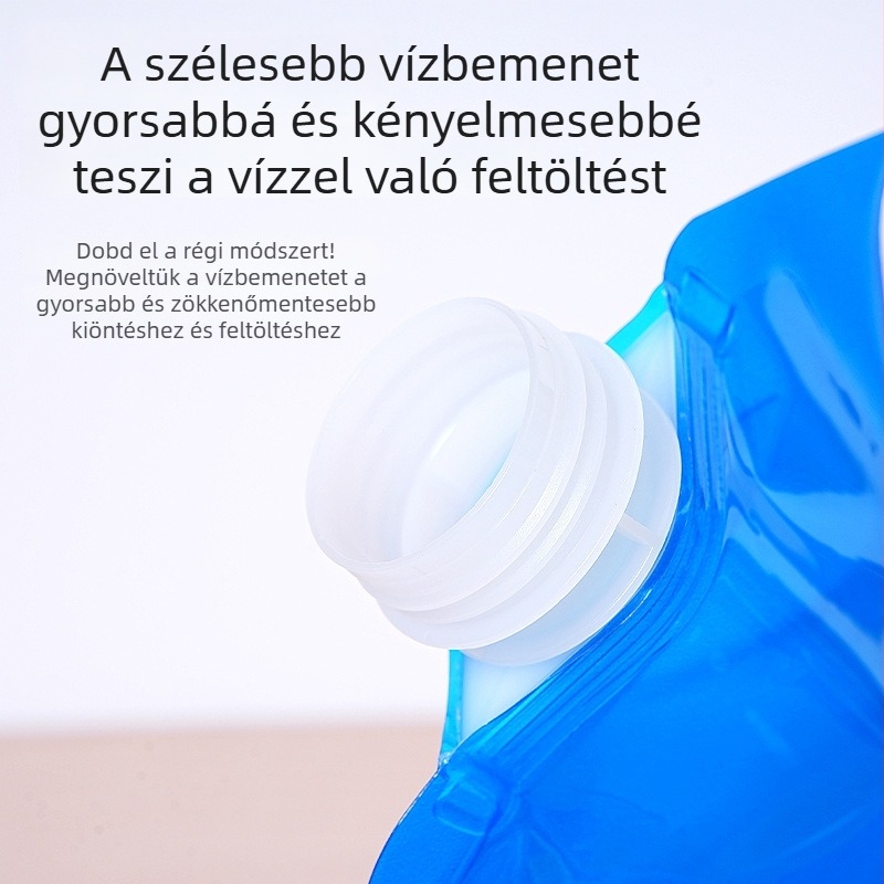 Kempingezéshez hordozható összecsukható víz tároló, nagy kapacitású, logóval testreszabható
