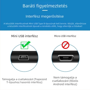 1 m USB adatkábelt kiegészítő fejjel, V3 porttal – vast töltőkábel Android régi készülékeihez és MP3 lejátszókhoz