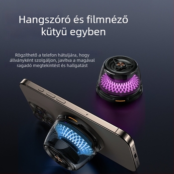 15W mágneses vezeték nélküli töltő RGB hangulatos fényvilággal és Bluetooth hangszóróval, mini mélynyomó otthoni használatra