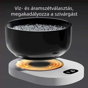 Kerámia melegítő tál macskáknak, állítható hőmérséklettel – fekete‑fehér ivóedény macskáknak és kutyáknak