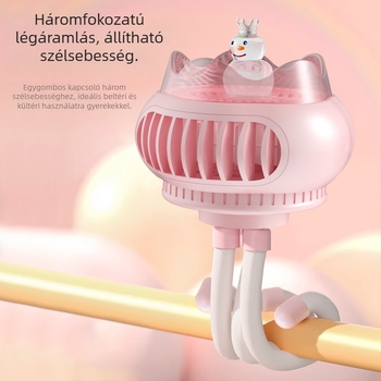 Új polip formájú ventilátor babakocsihoz – hordozható USB újratölthető mini ventilátor kültéri és beltéri használatra