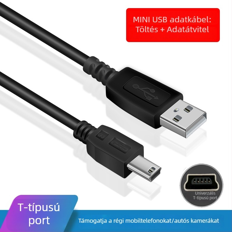 1 m USB adat- és töltőkábel V3 porttal, fej bővítéssel, univerzális MP3-lejátszóhoz és régi Android eszközökhöz