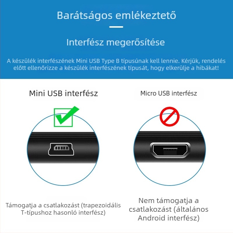 1 m USB adat- és töltőkábel V3 porttal, fej bővítéssel, univerzális MP3-lejátszóhoz és régi Android eszközökhöz