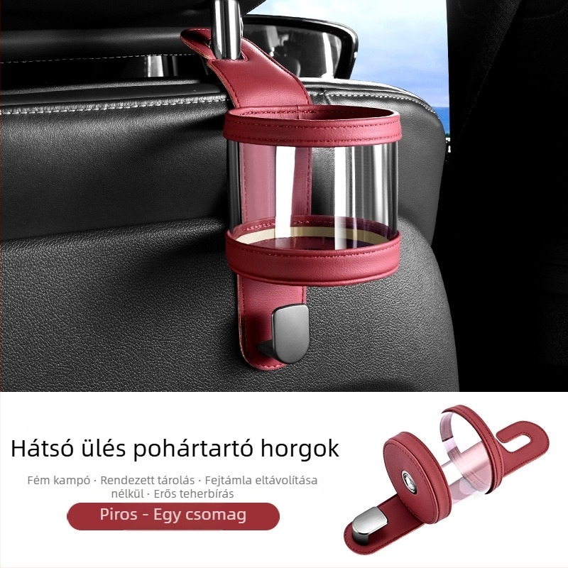 Autós pohártartó, hátsó ülés hátoldali kampója, teás pohár tartó, multifunkcionális hátsó ülés rendező