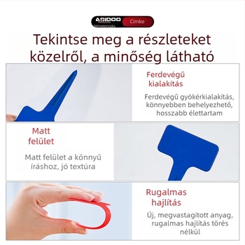 Megvastagított kerti címkék földbe szúrható talppal, színes műanyag címkék virágokhoz, növényekhez és sukulentokhoz