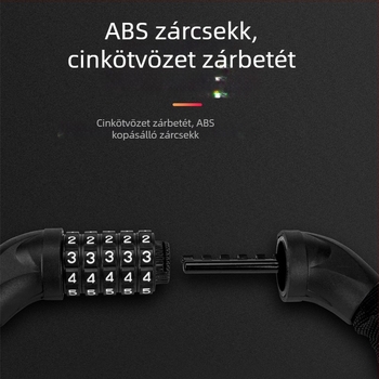 Öt számjegyű jelszavas lánc zár vastag mangán acél lánccal kerékpárhoz és motorkerékpárhoz – lopás elleni