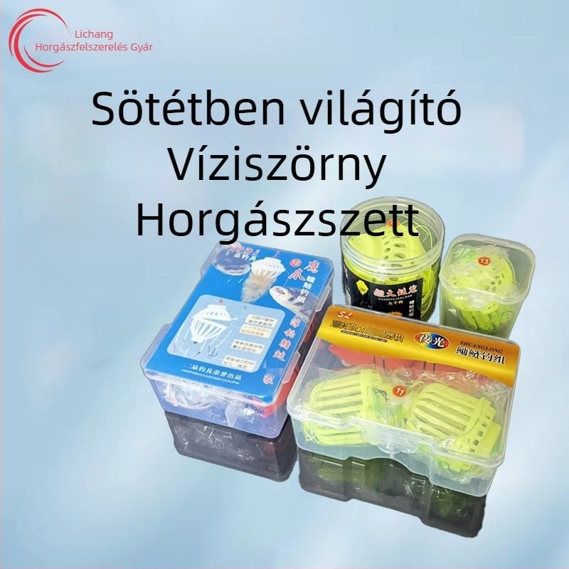 Fénylő édesvízi pontyhorgász készlet robbanó horoggal, fluoreszkáló horog Eagle Claw Iseni, etetőkosár