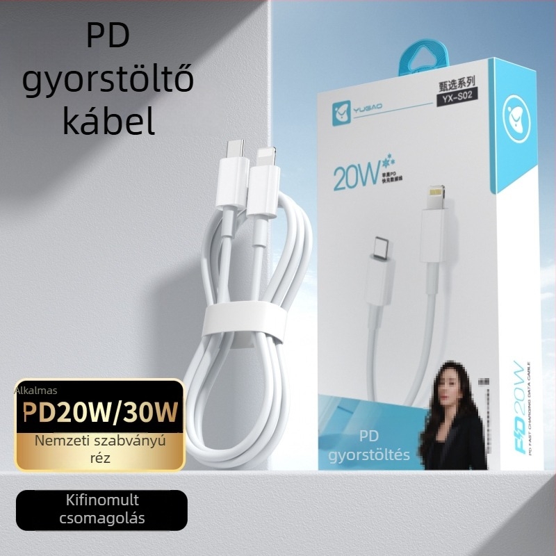 Feather High PD20W adatkábel Lightning/Micro USB/USB-C csatlakozókkal, 1–2 m, gyors töltés, iPhone 16-hoz