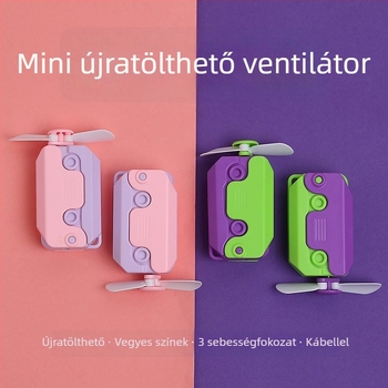 Mini hordozható kézi ventilátor USB-töltésű, kompakt nyári használatra