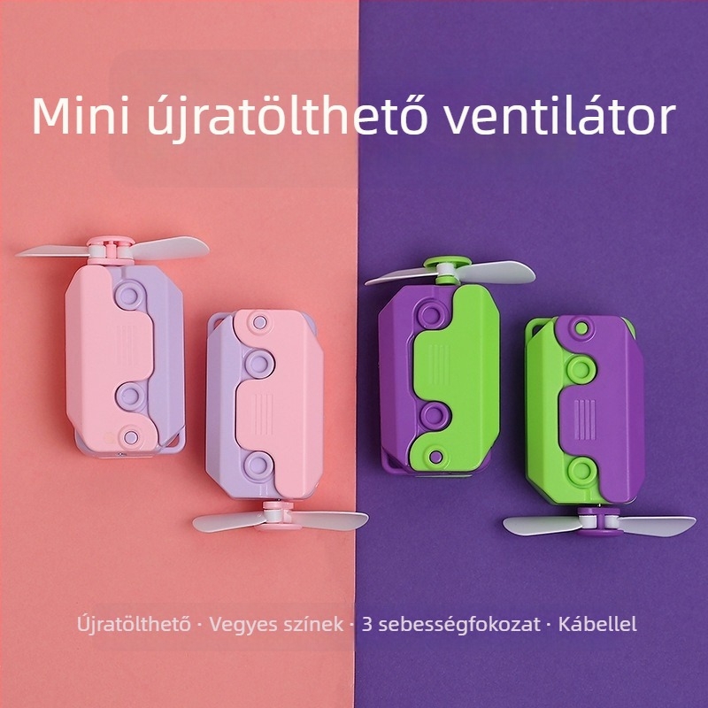 Mini hordozható kézi ventilátor USB-töltésű, kompakt nyári használatra
