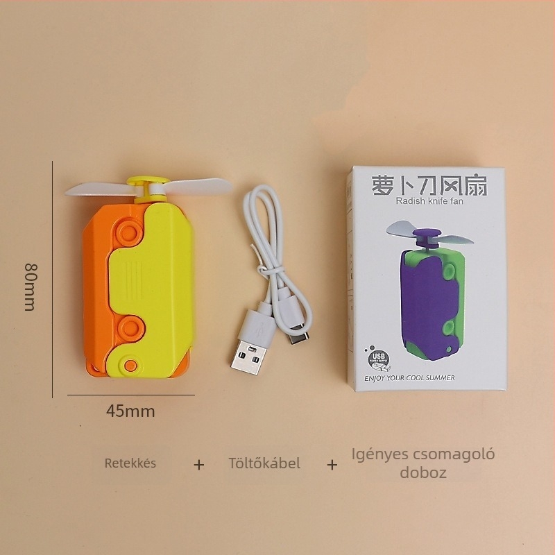 Mini hordozható kézi ventilátor USB-töltésű, kompakt nyári használatra
