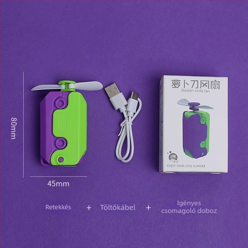Mini hordozható kézi ventilátor USB-töltésű, kompakt nyári használatra