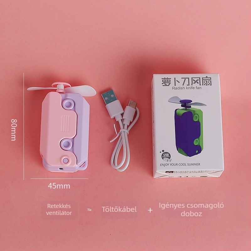 Mini hordozható kézi ventilátor USB-töltésű, kompakt nyári használatra