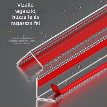PVC áttetsző fal-sarki védő, öntapadó, L‑alakú élvédő csempékre