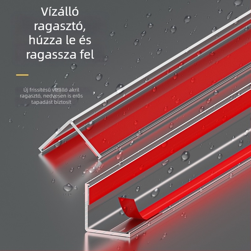 PVC áttetsző fal-sarki védő, öntapadó, L‑alakú élvédő csempékre