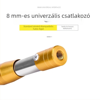 Rozsdamentes acél teleszkópos merítőnyél, 3–4 m hosszú, megerősített