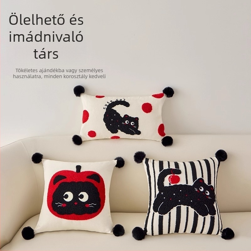 Hímzett cartoon stílusú luxus párna töltettel, az ágyhoz, a fejtámlához és a nappaliba