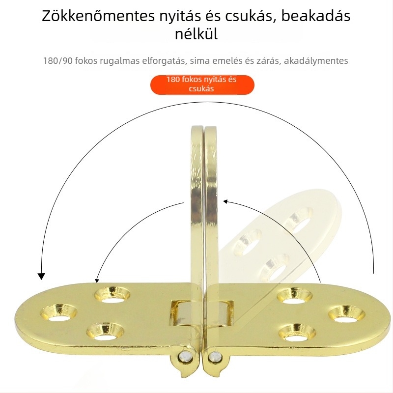 Megvastagított körasztal hajtózsanér, rejtett zsanér, cinkötvözet/rozsdamentes acél