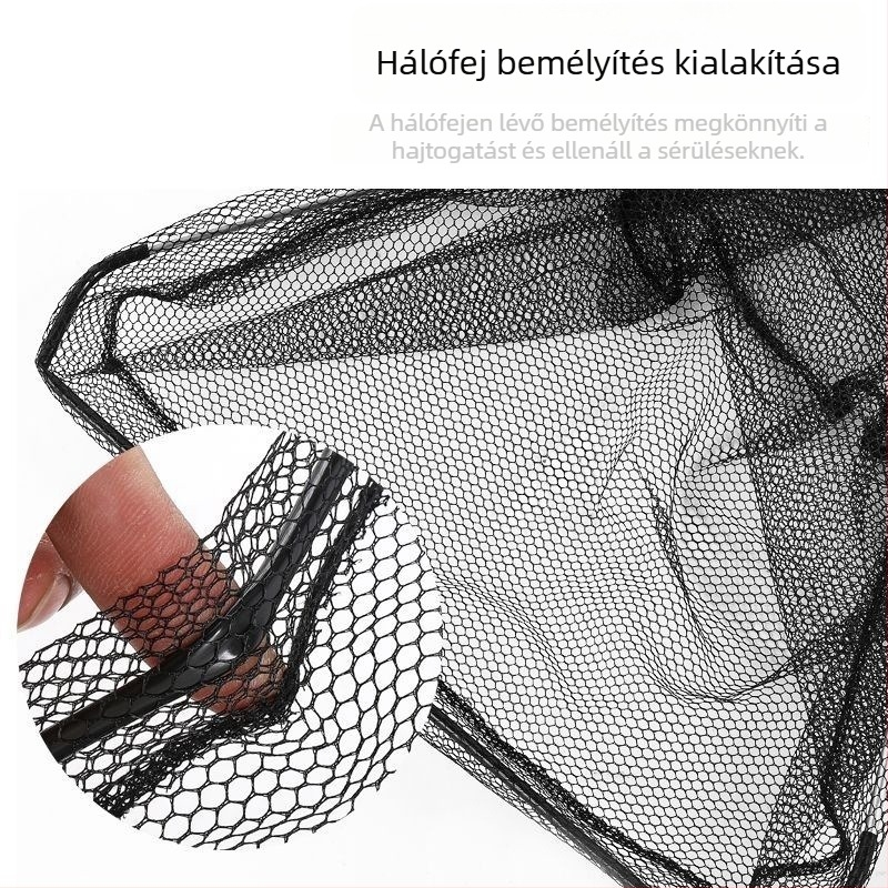 Háromszög alakú, összecsukható teleszkópos horgászbot rozsdamentes acélból, integrált hálóval – készlet