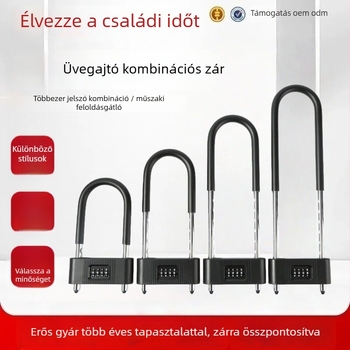 Ü- alakú jelszavas zár üvegajtókhoz – irodák és üzletek számára, vágás elleni, fúrás elleni, lopás elleni, magas teljesítmény