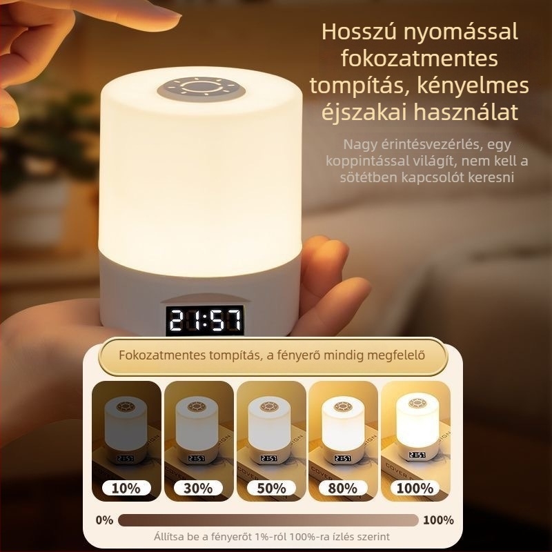 USB energiahatékony LED asztali lámpa szemvédővel, újratölthető éjjeli lámpa otthonra és kollégiumi szobába