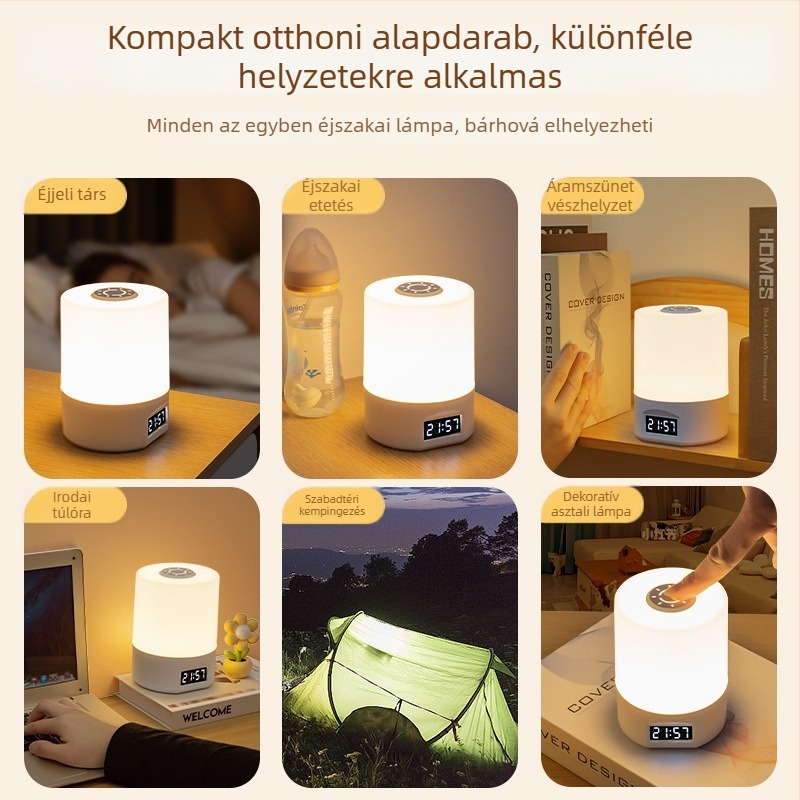 USB energiahatékony LED asztali lámpa szemvédővel, újratölthető éjjeli lámpa otthonra és kollégiumi szobába
