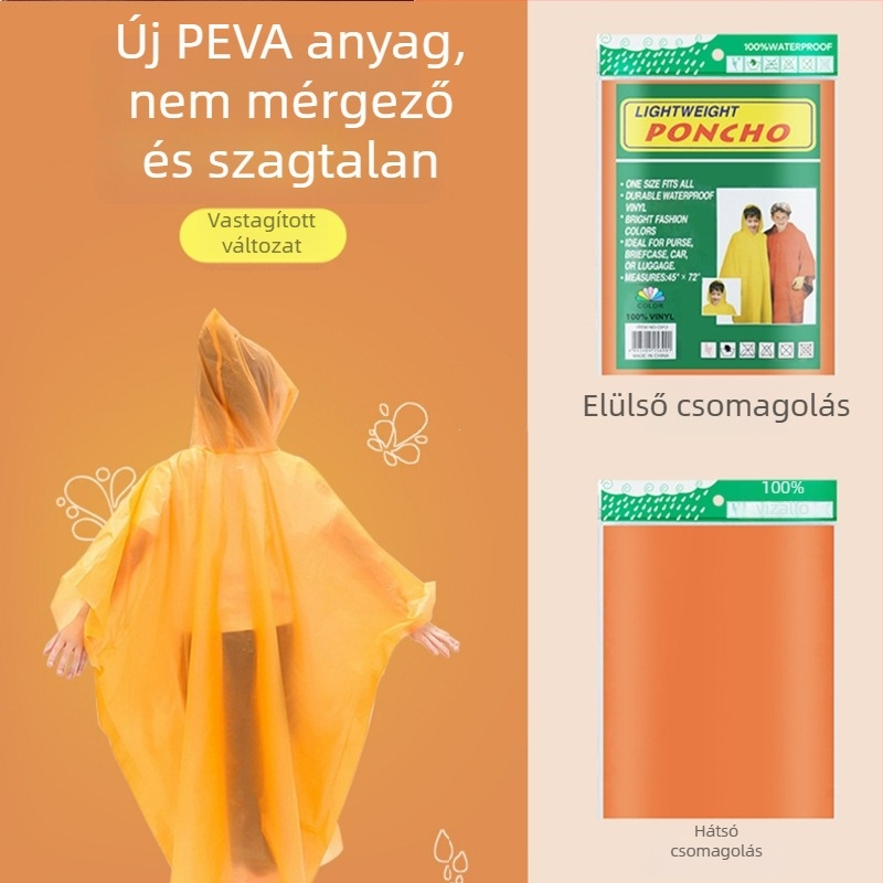 Egyszer használatos, vastagabb gyerek esőponcsó PEVA anyagból, utazáshoz