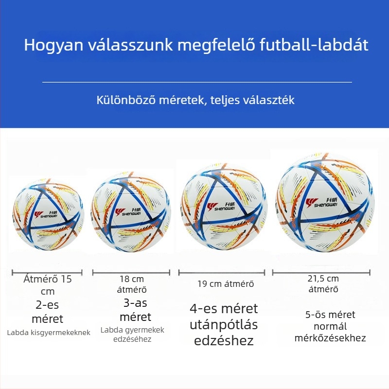 Shengwei Vastagított tehénbőr edző- és mérkőzéslabda beltéri és kültéri pályákhoz gumiborítással, 5-ös méret