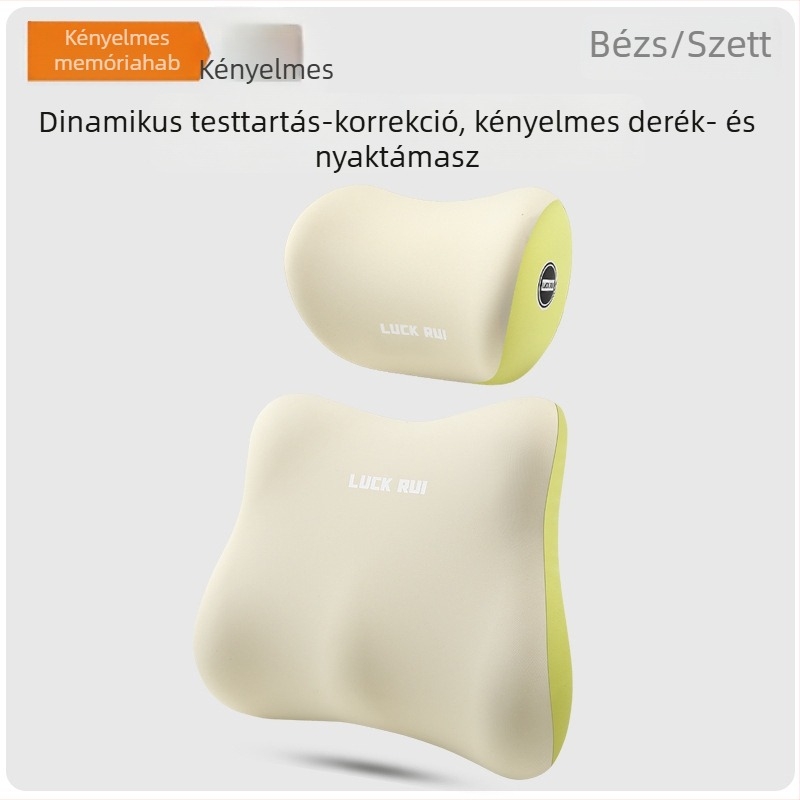 Autó lombáris támasz és hátsó támla sofőrhöz memóriahab töltettel, univerzális méret
